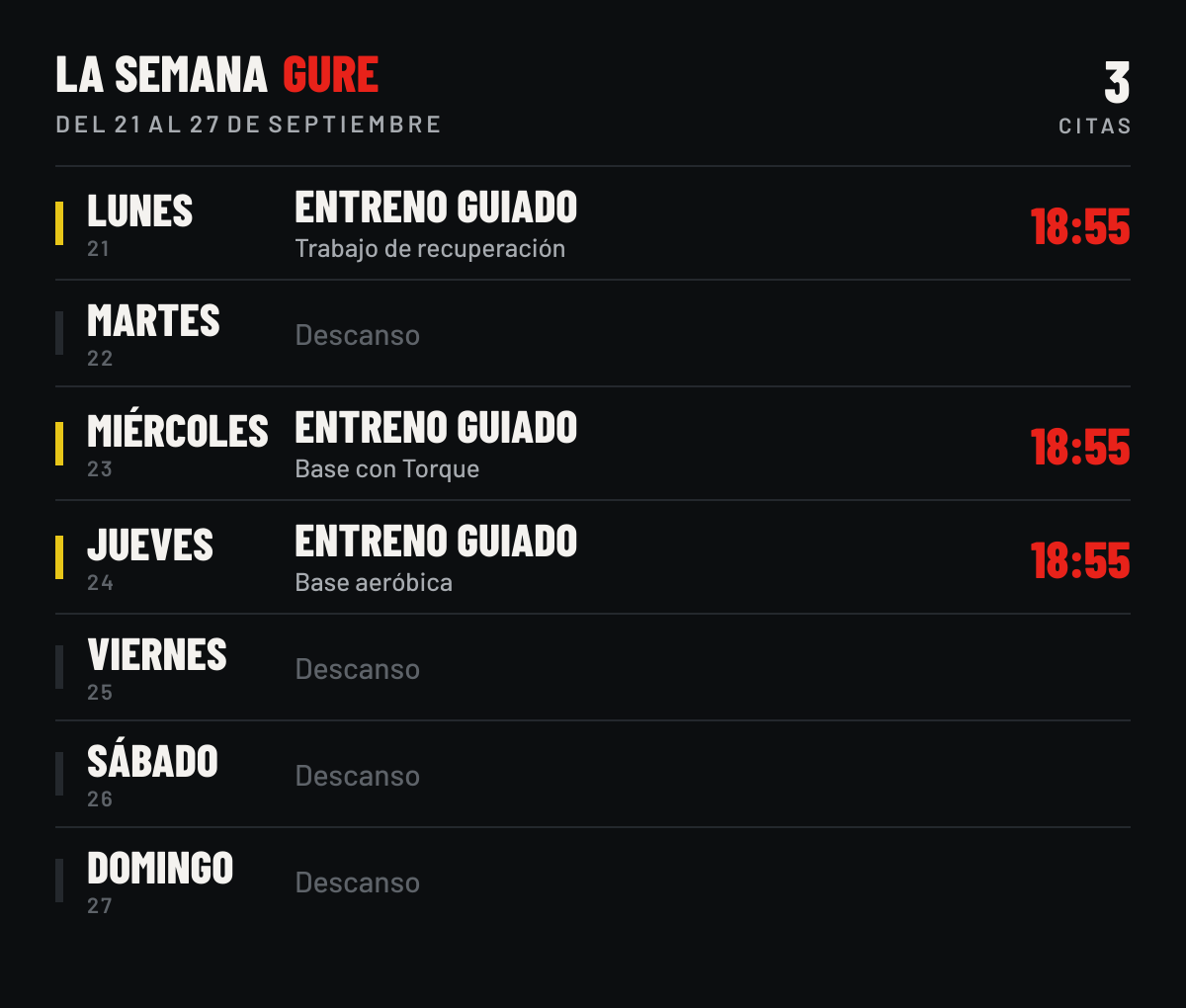 La semana Gure, del 21 al 27 de septiembre